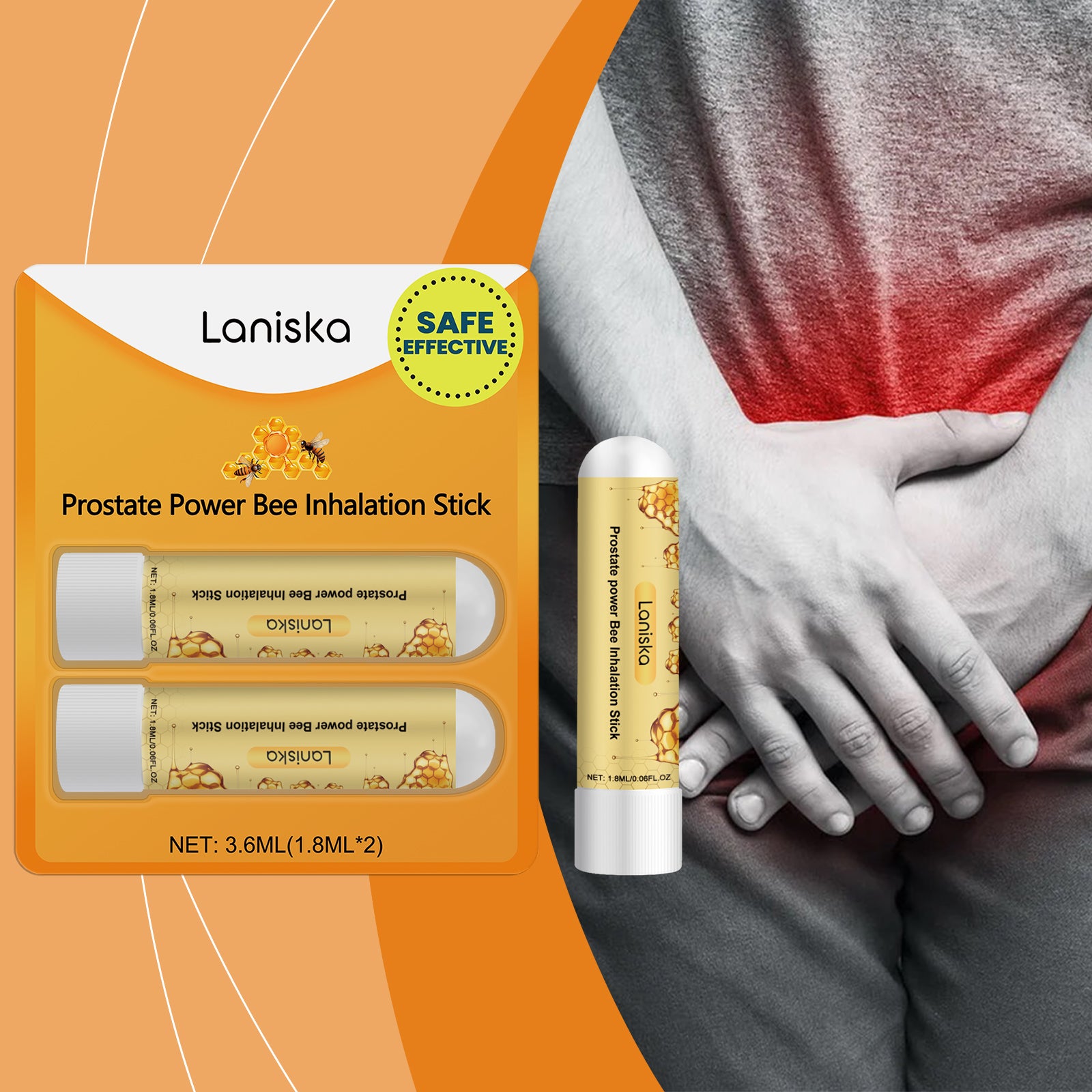 Laniska 男性鼻部吸入器 提升活力持久舒适自然清新顺畅鼻吸器