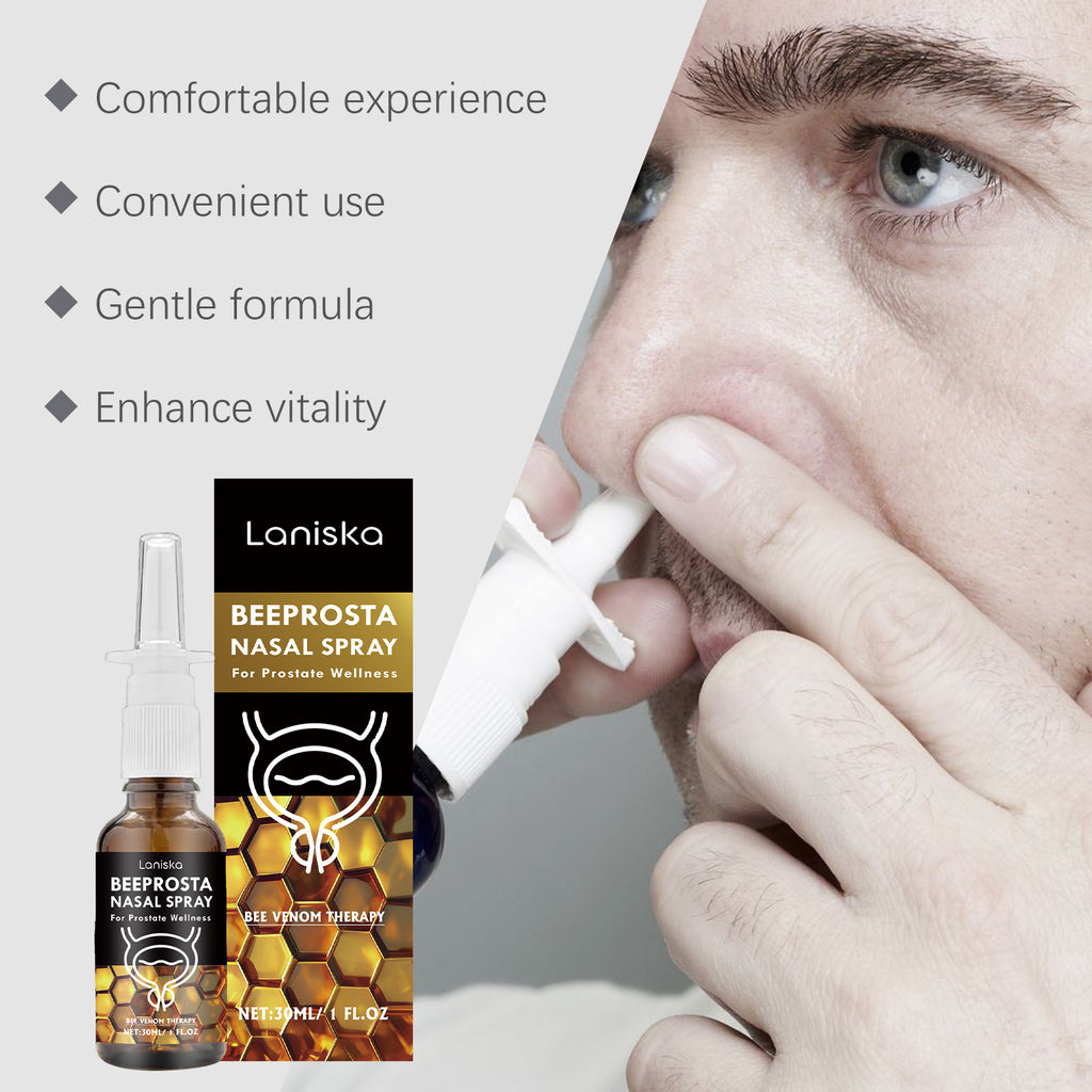 Laniska Men's Prostate Wellness Nasal Spray - Herbal Comfort & Vitality Booster with Bee Venom & Dandelion