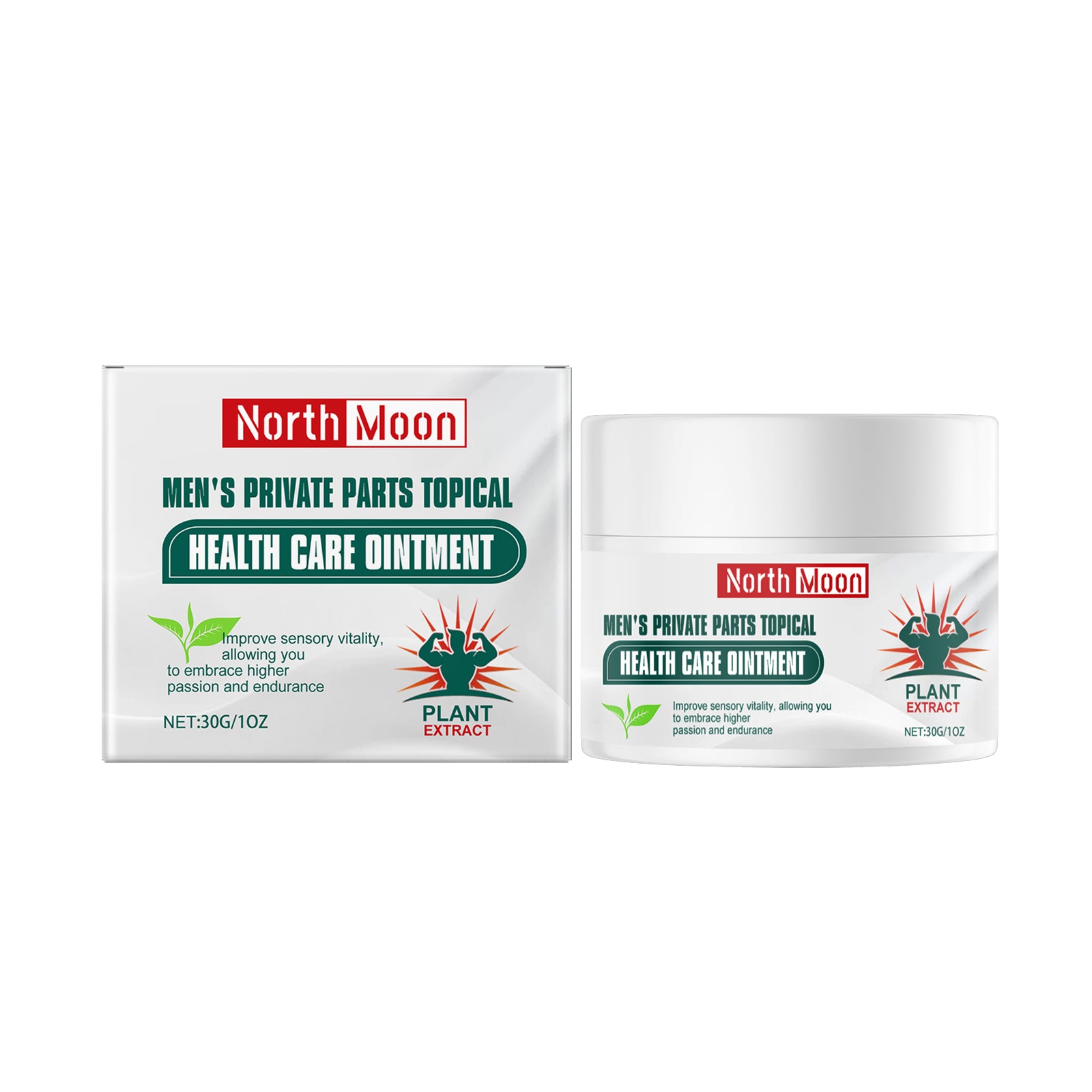North Moon Men's Performance Massage Cream - Energizing Stamina & Endurance Booster with Maca & Ginseng