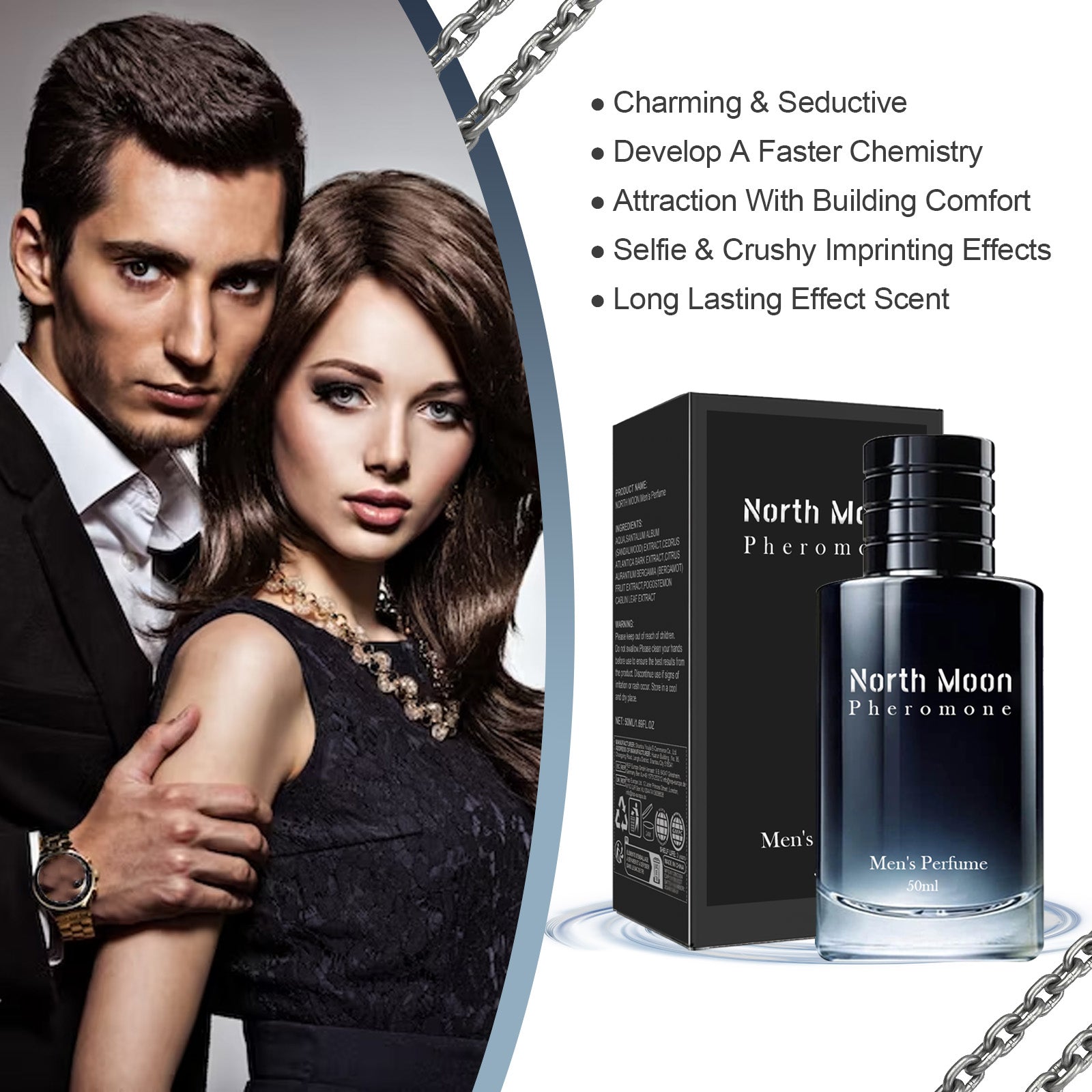 Men's Pheromone Attraction Cologne - Long-Lasting Fresh & Romantic Intimate Oil