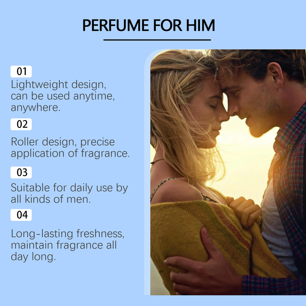 Men's Pheromone Attraction Roller - Long-Lasting Bergamot & Patchouli Cologne