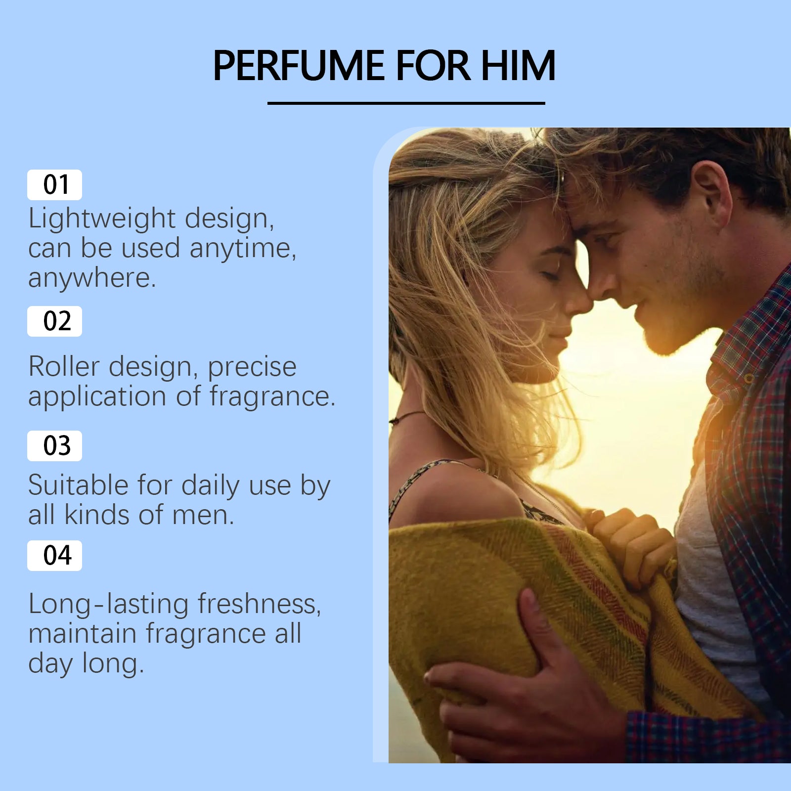 Men's Pheromone Attraction Roller - Long-Lasting Bergamot & Patchouli Cologne