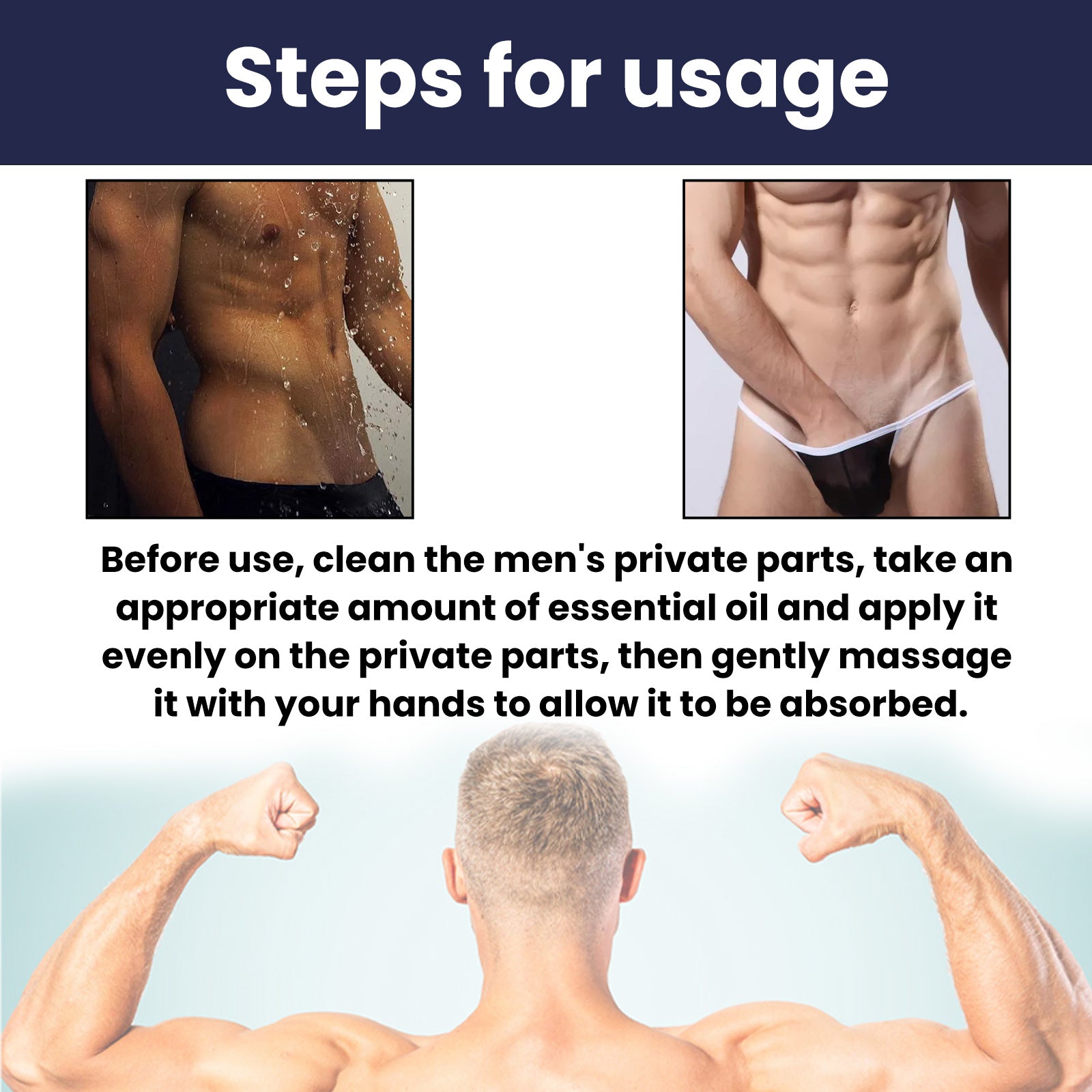 North Moon Men's Advanced Endurance Massage Oil - Premium Intimate Connection & Energy Boosting Body Essential Oil (30ml)