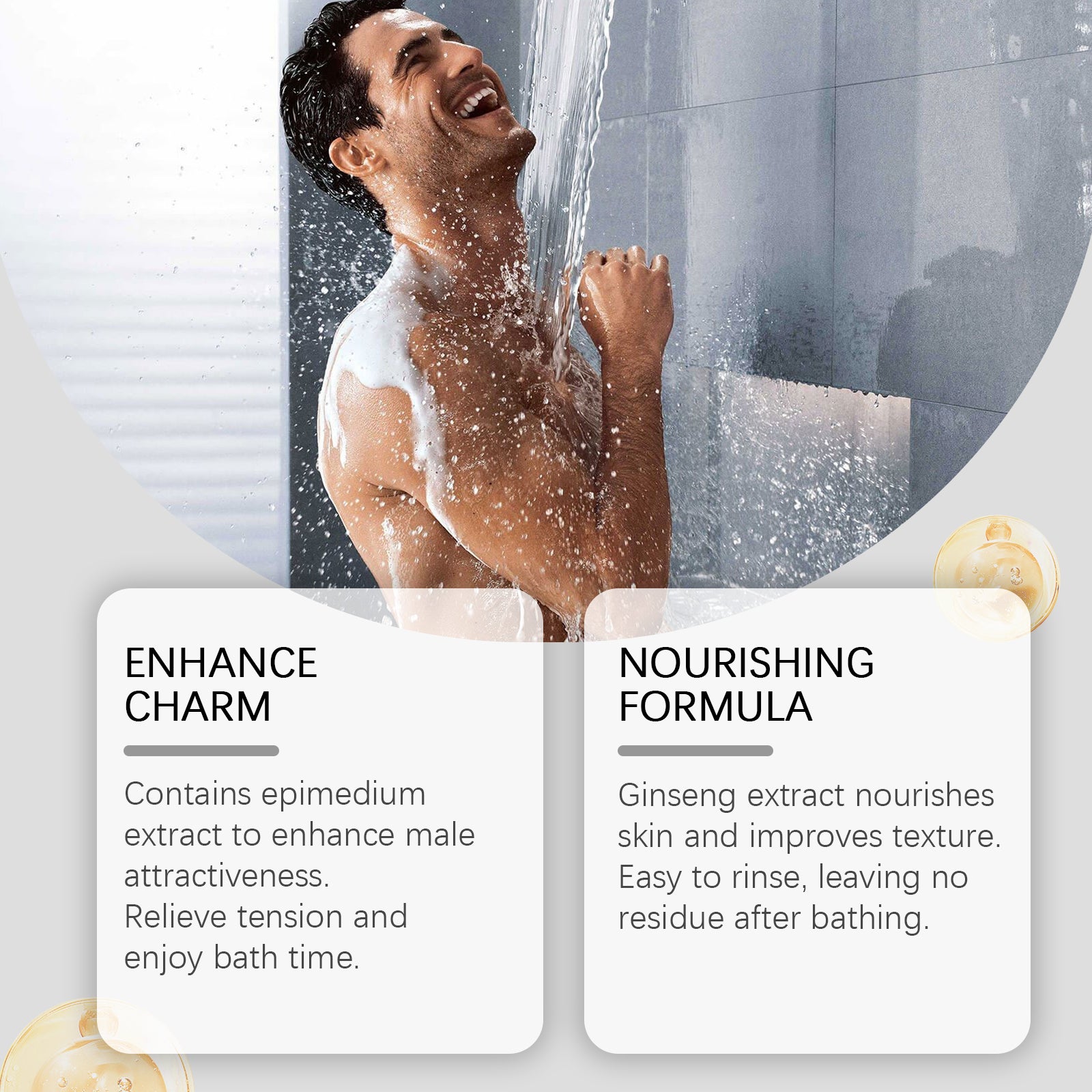 North Moon Men's Energizing Body Wash - Hydrating & Refreshing Cleanser with Ginseng & Horny Goat Weed Extract