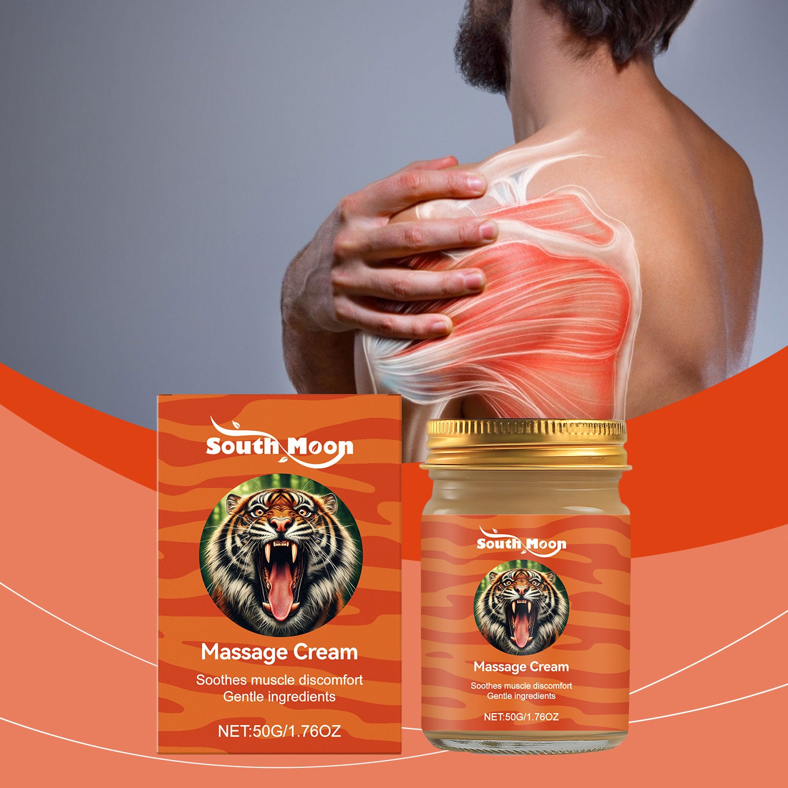 South Moon Muscle & Joint Soothing Cream - Daily Body Massage Relief Rub for Knees & Muscles (50g)