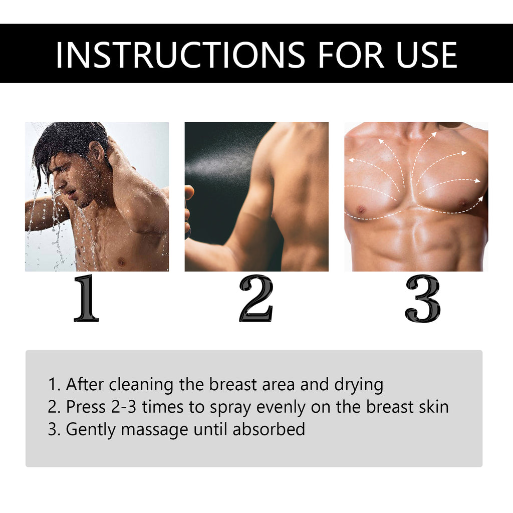 South Moon Men's Chest Firming Spray - Fat Burning & Muscle Toning Mist with Caffeine & Collagen (30ml)