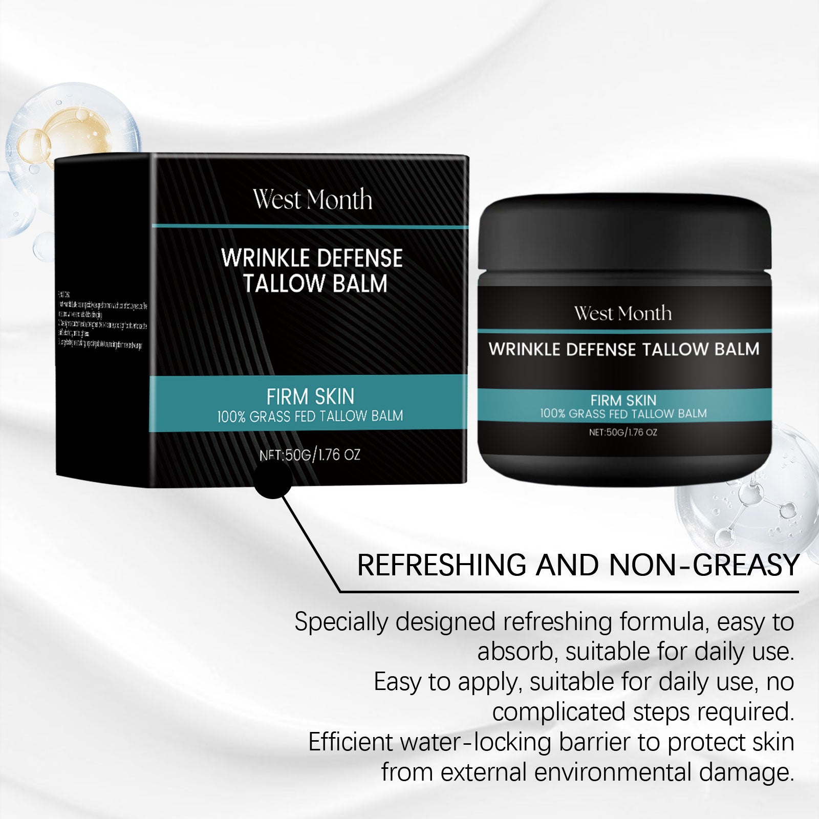 West Month Men's Tallow Face Balm - Ultra-Nourishing Daily Moisturizer & Hydrating Cream for All Skin Types