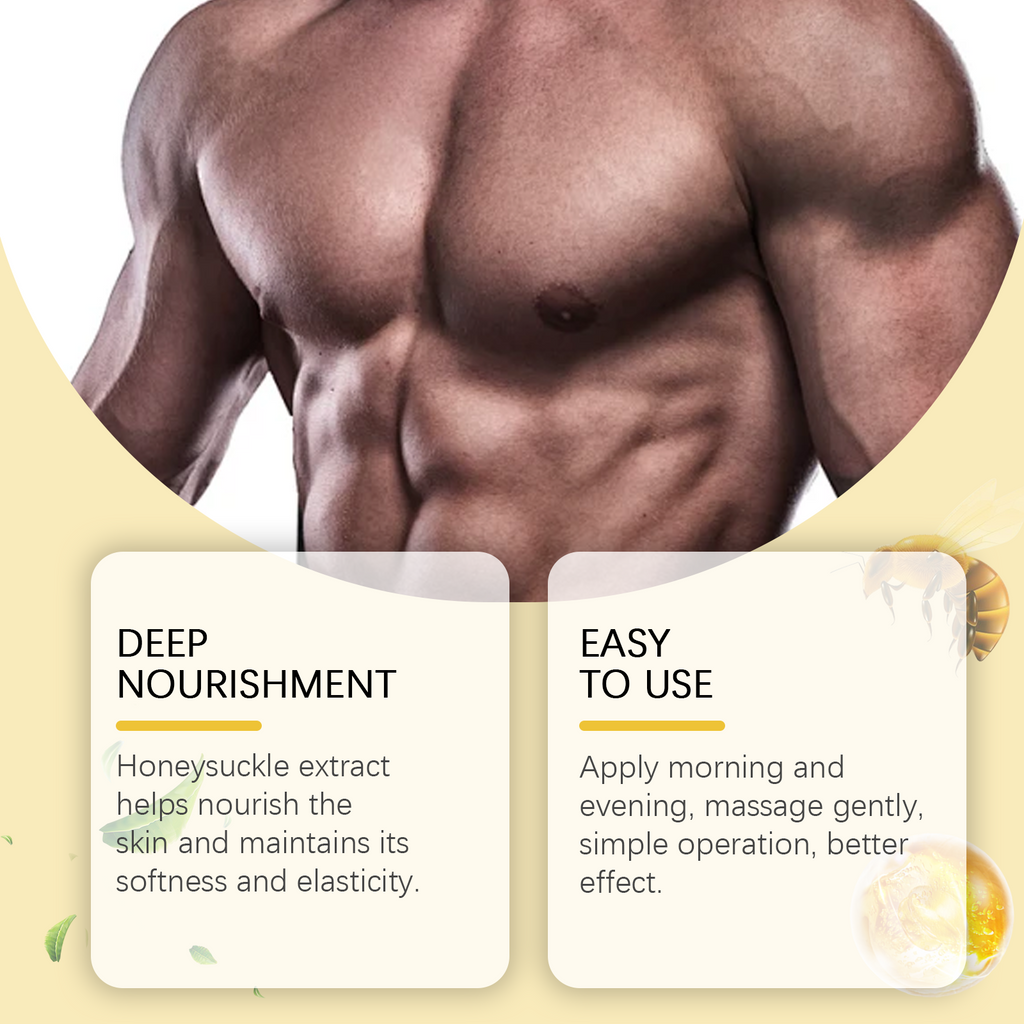 Wiyun Men's Chest Sculpting Massage Oil - Cooling Firming & Hydrating Body Oil with Mint & Honeysuckle