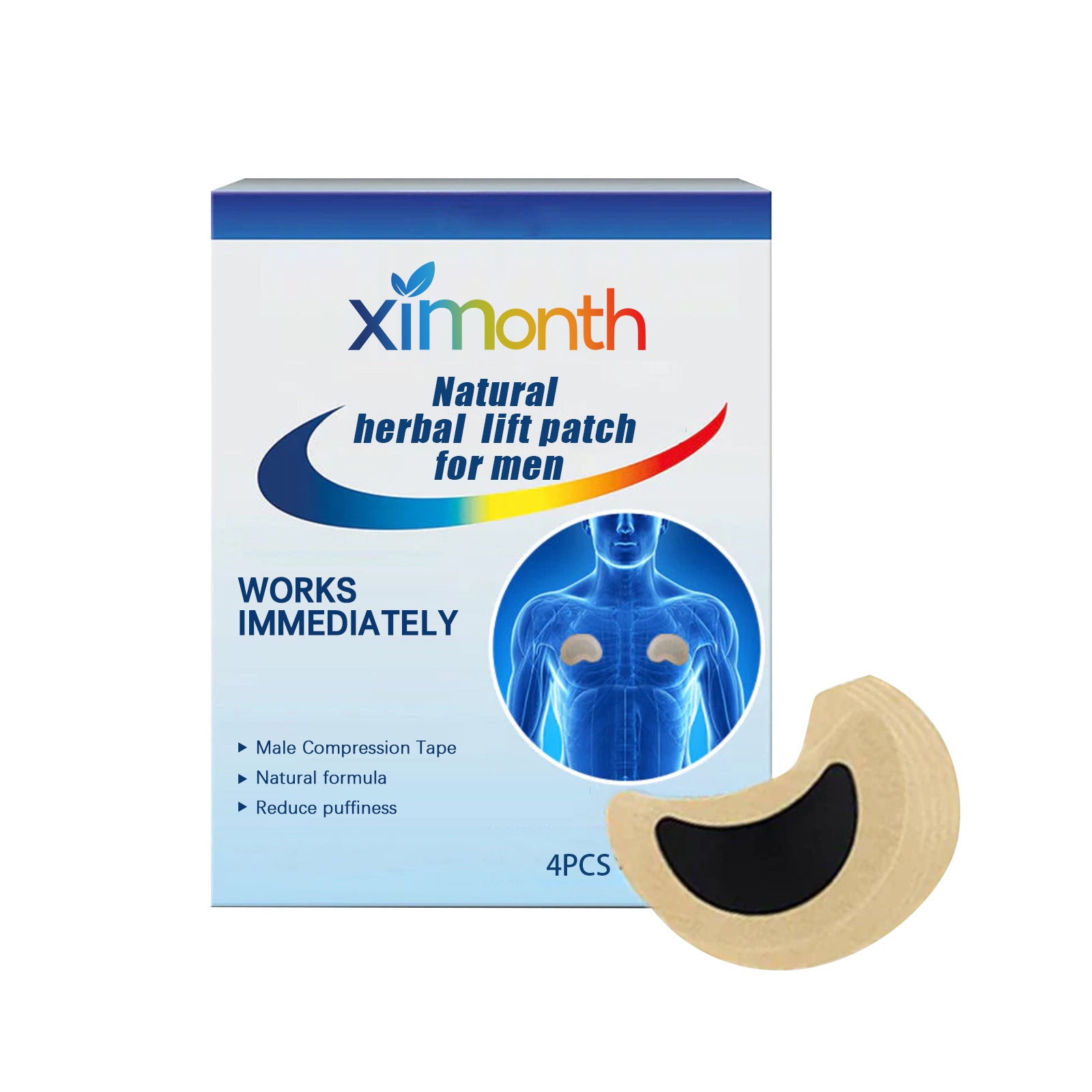 Ximonth Men's Herbal Chest Firming Patches - Gynecomastia Reduction & Sagging Defense Sculpting Sheets (10pcs)