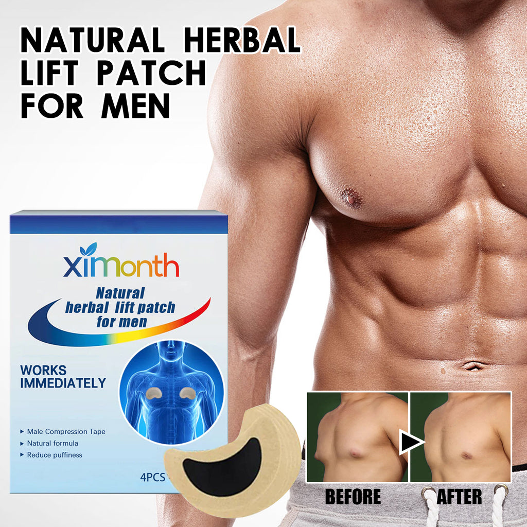 Ximonth Men's Herbal Chest Firming Patches - Gynecomastia Reduction & Sagging Defense Sculpting Sheets (10pcs)