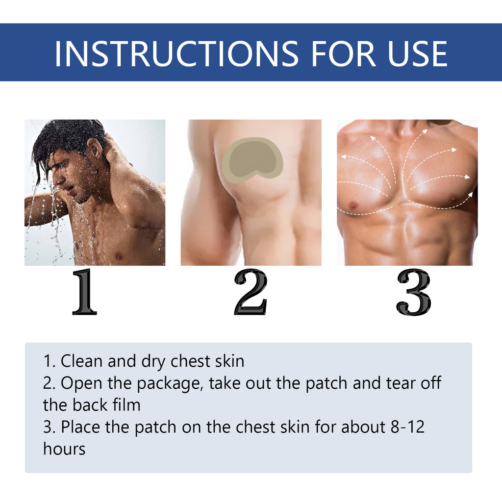 Ximonth Men's Herbal Chest Firming Patches - Gynecomastia Reduction & Sagging Defense Sculpting Sheets (10pcs)