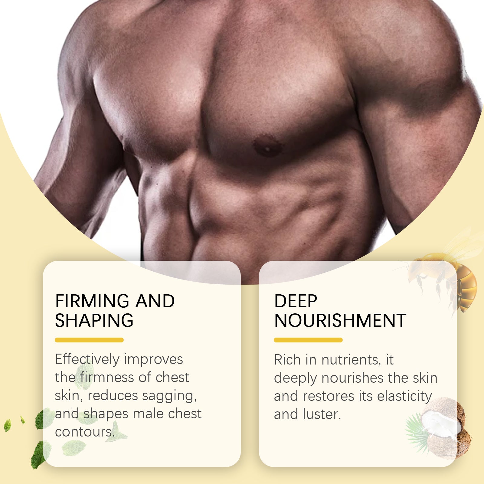 Ximonth Men's Chest Firming Massage Oil - Premium Gynecomastia Reduction & Skin Tightening Body Oil (30ml)