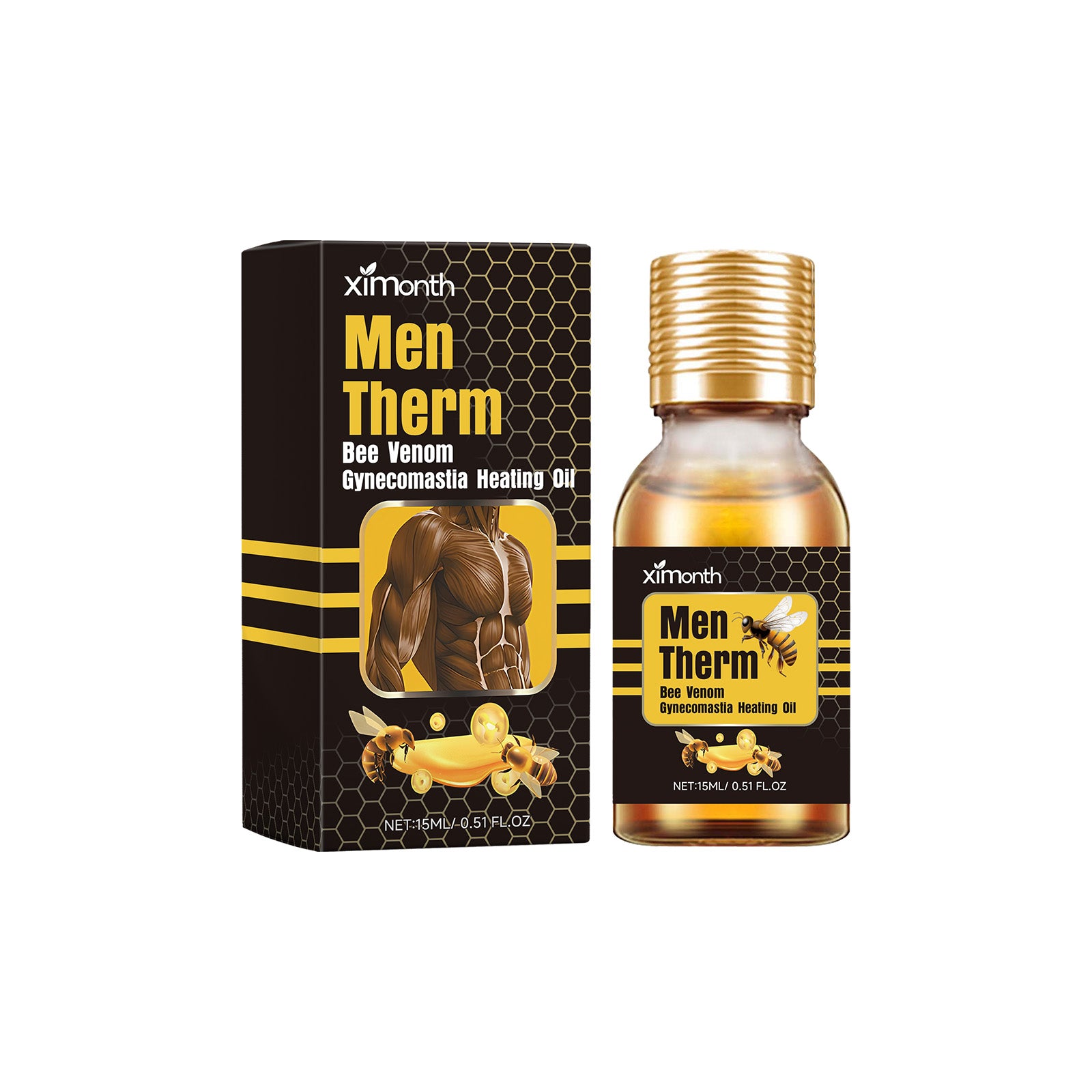 Ximonth 男性乳房塑形护理液（15ml） 提升胸部轮廓紧实光泽男士护理液