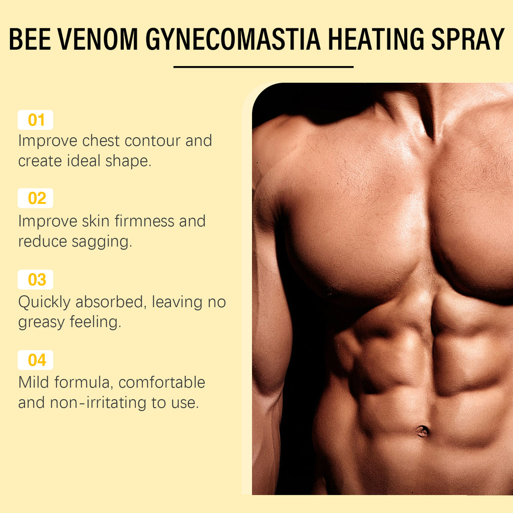 Ximonth Men's Gynecomastia Firming Spray - Chest Sculpting & Tightening Formula with Bee Venom & Ginger (30ml)