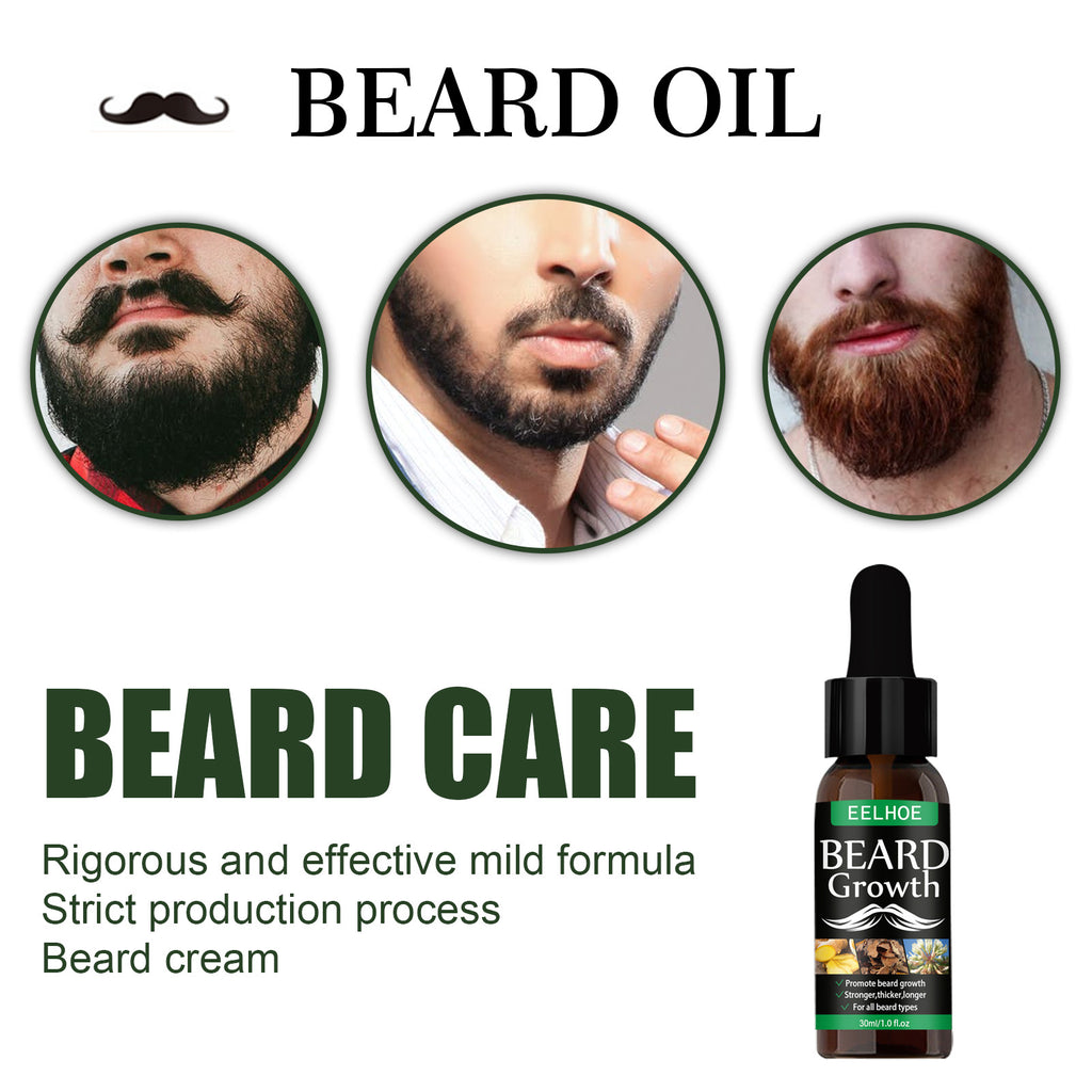 EELHOE Beard Growth Oil Spray - Fast Absorbing Conditioner for Thicker, Fuller & Softer Facial Hair