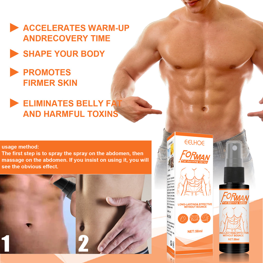 EELHOE Men's Abs Workout Spray - Muscle Shaping & Sweat Enhancing Mist with Centella & Tea Tree Oil