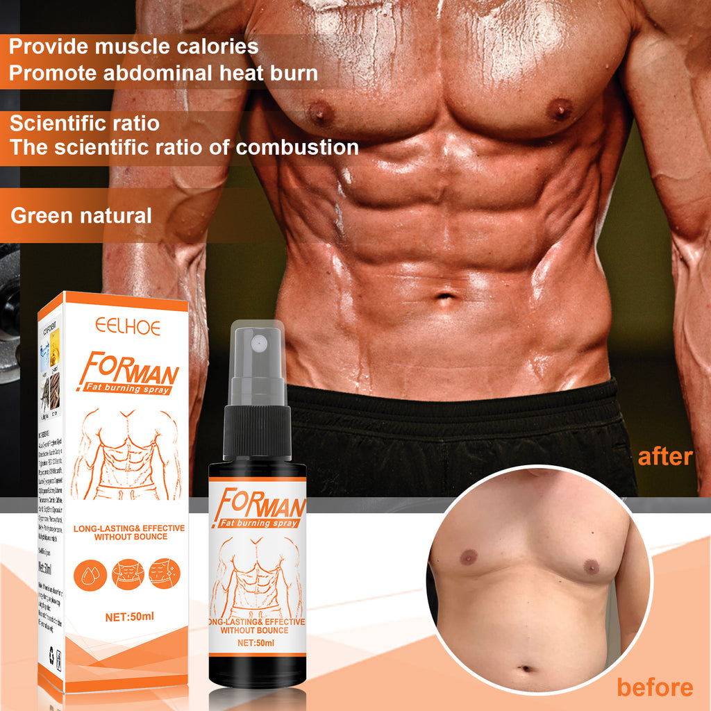 EELHOE Men's Abs Workout Spray - Muscle Shaping & Sweat Enhancing Mist with Centella & Tea Tree Oil