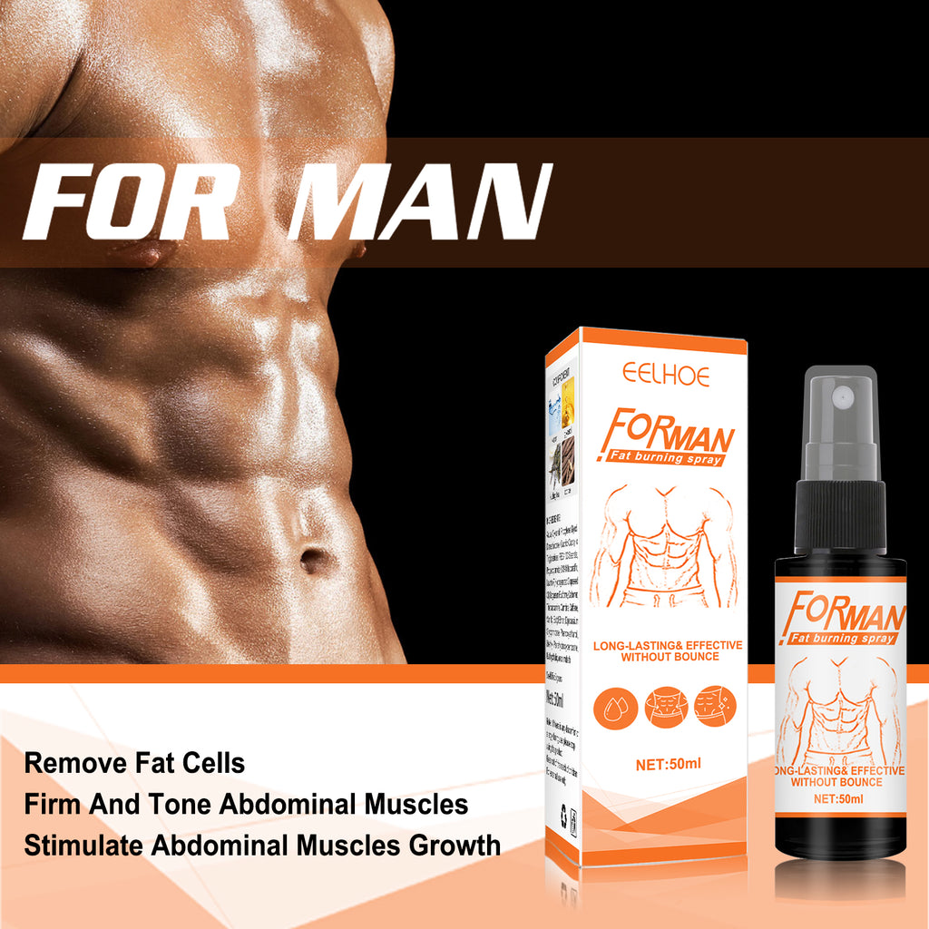 EELHOE Men's Abs Workout Spray - Muscle Shaping & Sweat Enhancing Mist with Centella & Tea Tree Oil